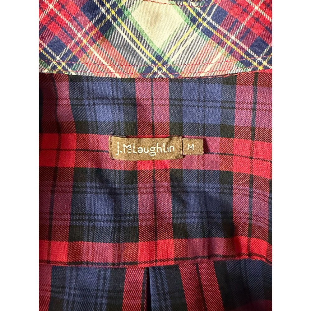 J. McLaughlin Plaid Patchwork Button Down Shirt S… - image 3